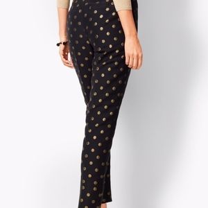 RSVP by Talbots Gold Foil-Dot Chatham Ankle Pants